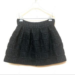 Bobbi Rocco Black Faux Leather Weave Skirt I-21